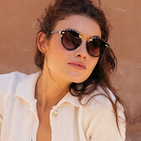 New Krewe STL Nylon Domino to Black 24K Sunglasses